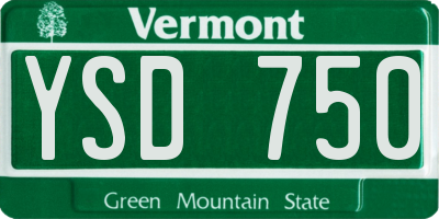 VT license plate YSD750