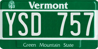 VT license plate YSD757