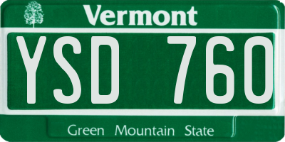 VT license plate YSD760