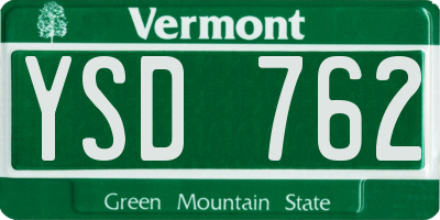 VT license plate YSD762