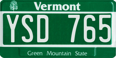 VT license plate YSD765