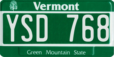 VT license plate YSD768