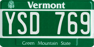 VT license plate YSD769