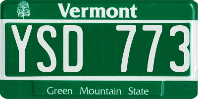 VT license plate YSD773