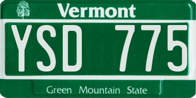 VT license plate YSD775