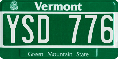 VT license plate YSD776