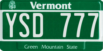 VT license plate YSD777