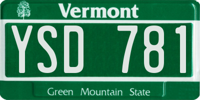 VT license plate YSD781
