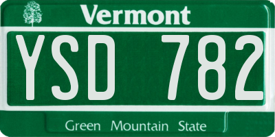 VT license plate YSD782