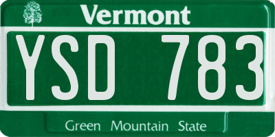 VT license plate YSD783
