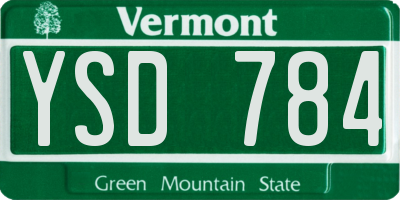 VT license plate YSD784