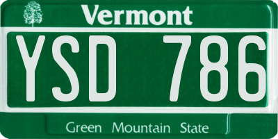 VT license plate YSD786