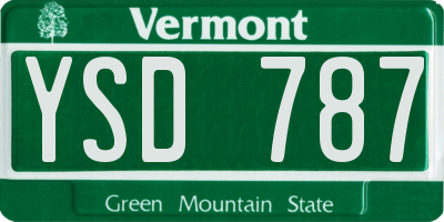 VT license plate YSD787