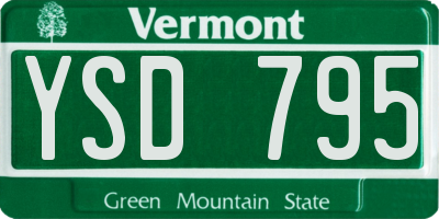 VT license plate YSD795