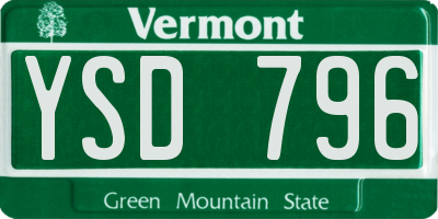 VT license plate YSD796