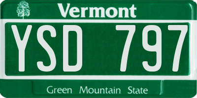 VT license plate YSD797