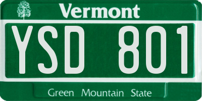 VT license plate YSD801