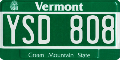 VT license plate YSD808