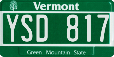 VT license plate YSD817