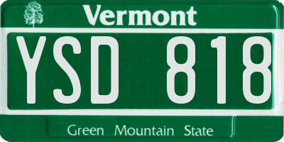 VT license plate YSD818