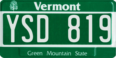 VT license plate YSD819