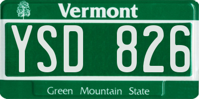 VT license plate YSD826