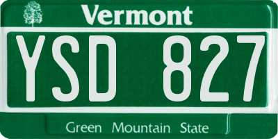 VT license plate YSD827