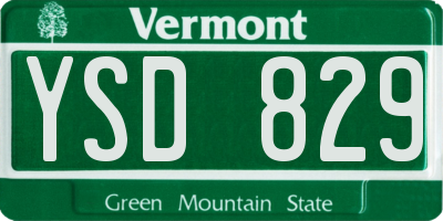 VT license plate YSD829