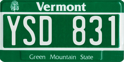 VT license plate YSD831