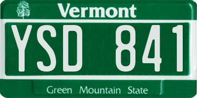 VT license plate YSD841