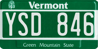VT license plate YSD846
