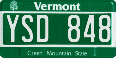 VT license plate YSD848