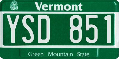 VT license plate YSD851