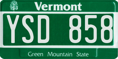 VT license plate YSD858