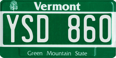VT license plate YSD860