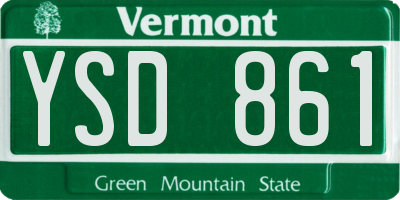 VT license plate YSD861