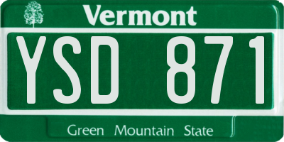 VT license plate YSD871