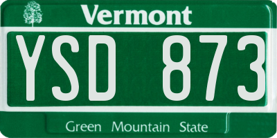 VT license plate YSD873