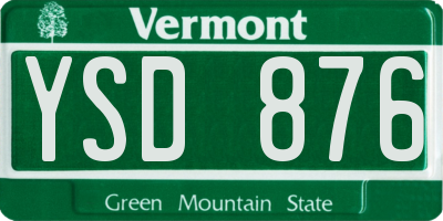 VT license plate YSD876