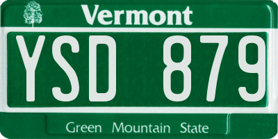 VT license plate YSD879