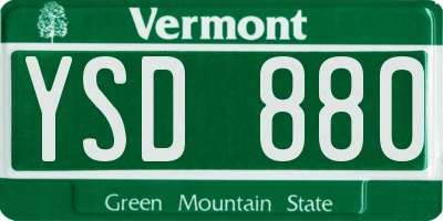 VT license plate YSD880
