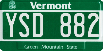 VT license plate YSD882