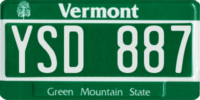 VT license plate YSD887