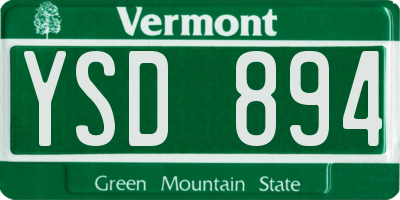 VT license plate YSD894