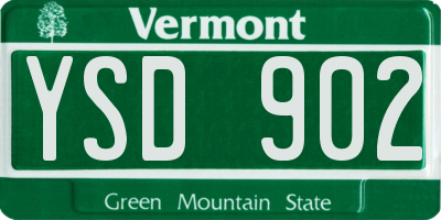 VT license plate YSD902