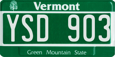 VT license plate YSD903