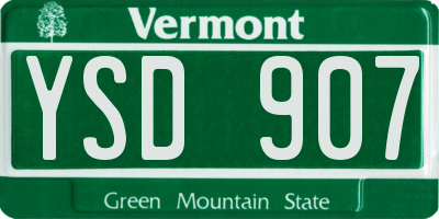 VT license plate YSD907