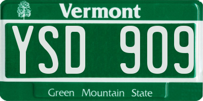 VT license plate YSD909