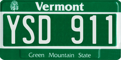 VT license plate YSD911