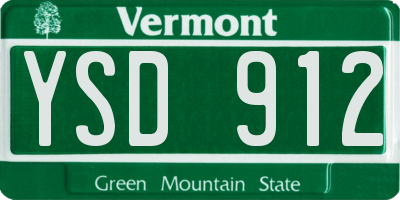 VT license plate YSD912